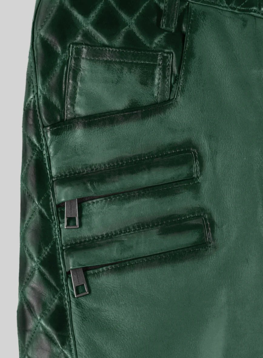 Hector Burnt Green Leather Pants - Image 7