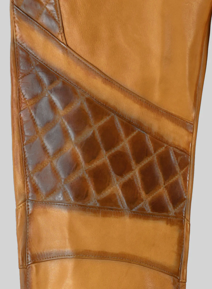 Hector Burnt Mustard Leather Pants - Image 6