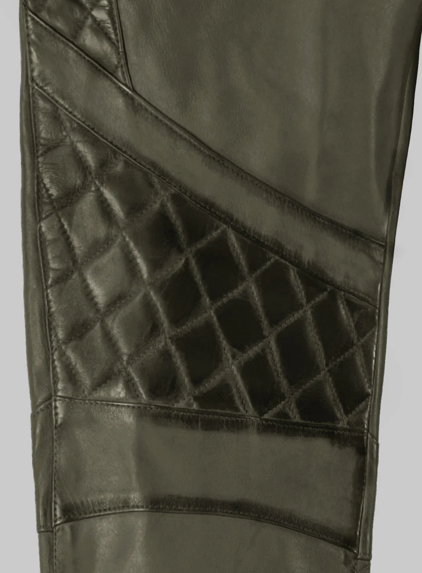 Hector Burnt Olive Leather Pants - Image 7