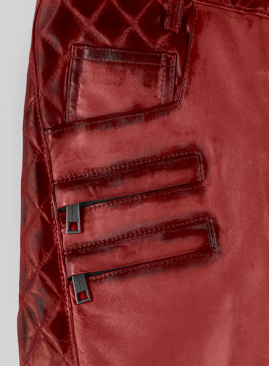 Hector Burnt Red Leather Pants - Image 4