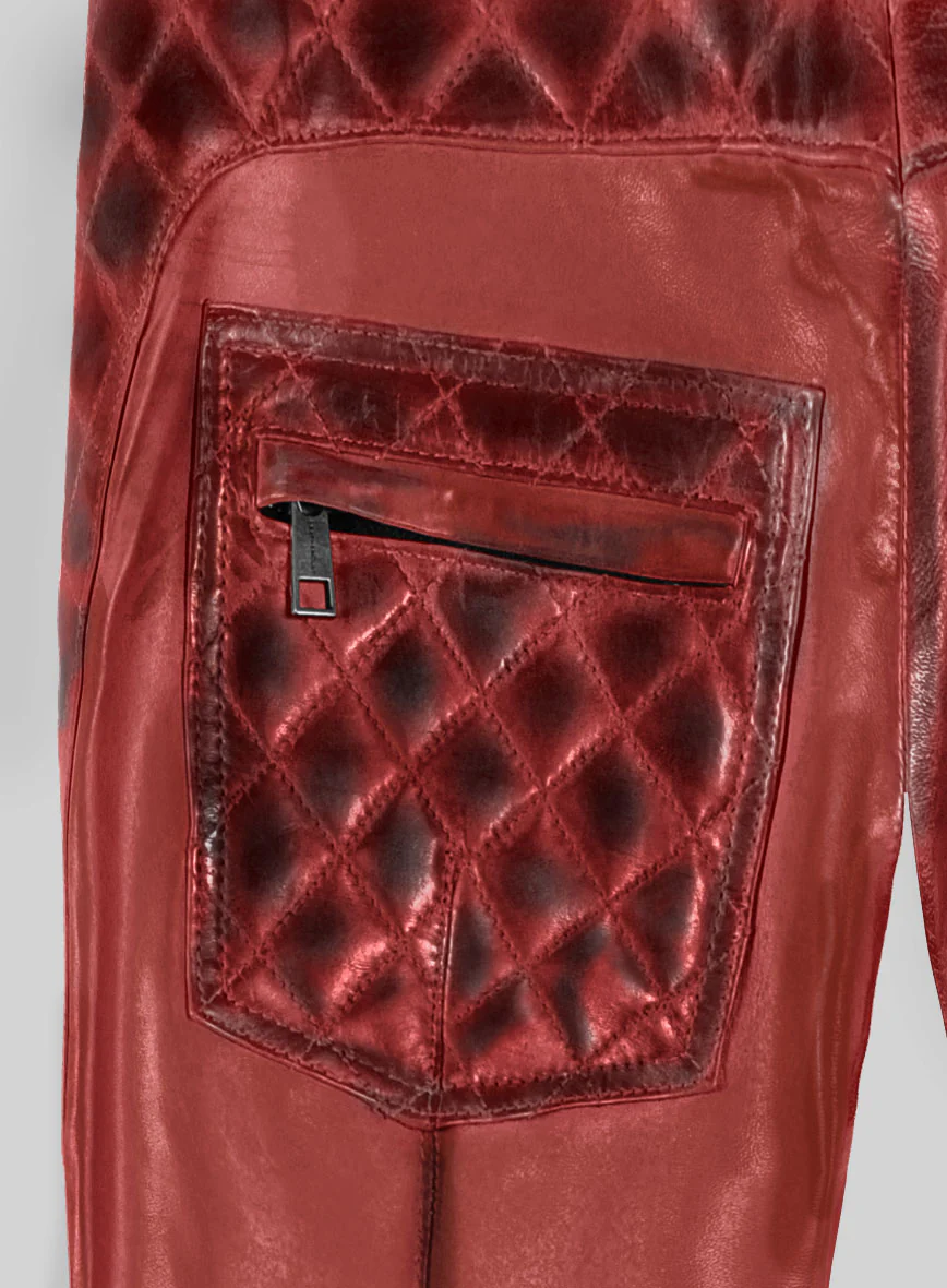 Hector Burnt Red Leather Pants - Image 6