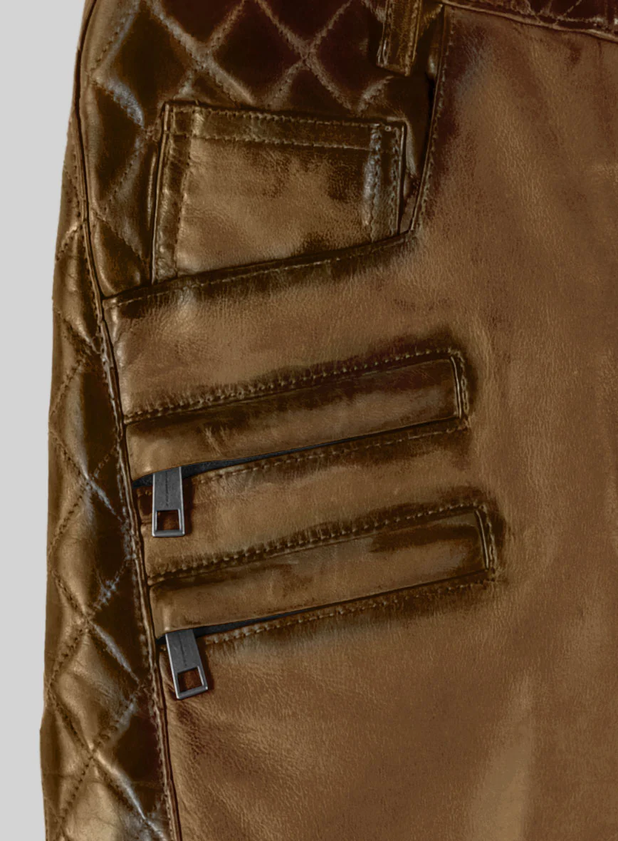 Hector Burnt Tan Leather Pants - Image 2