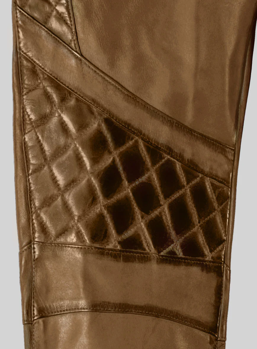 Hector Burnt Tan Leather Pants - Image 5