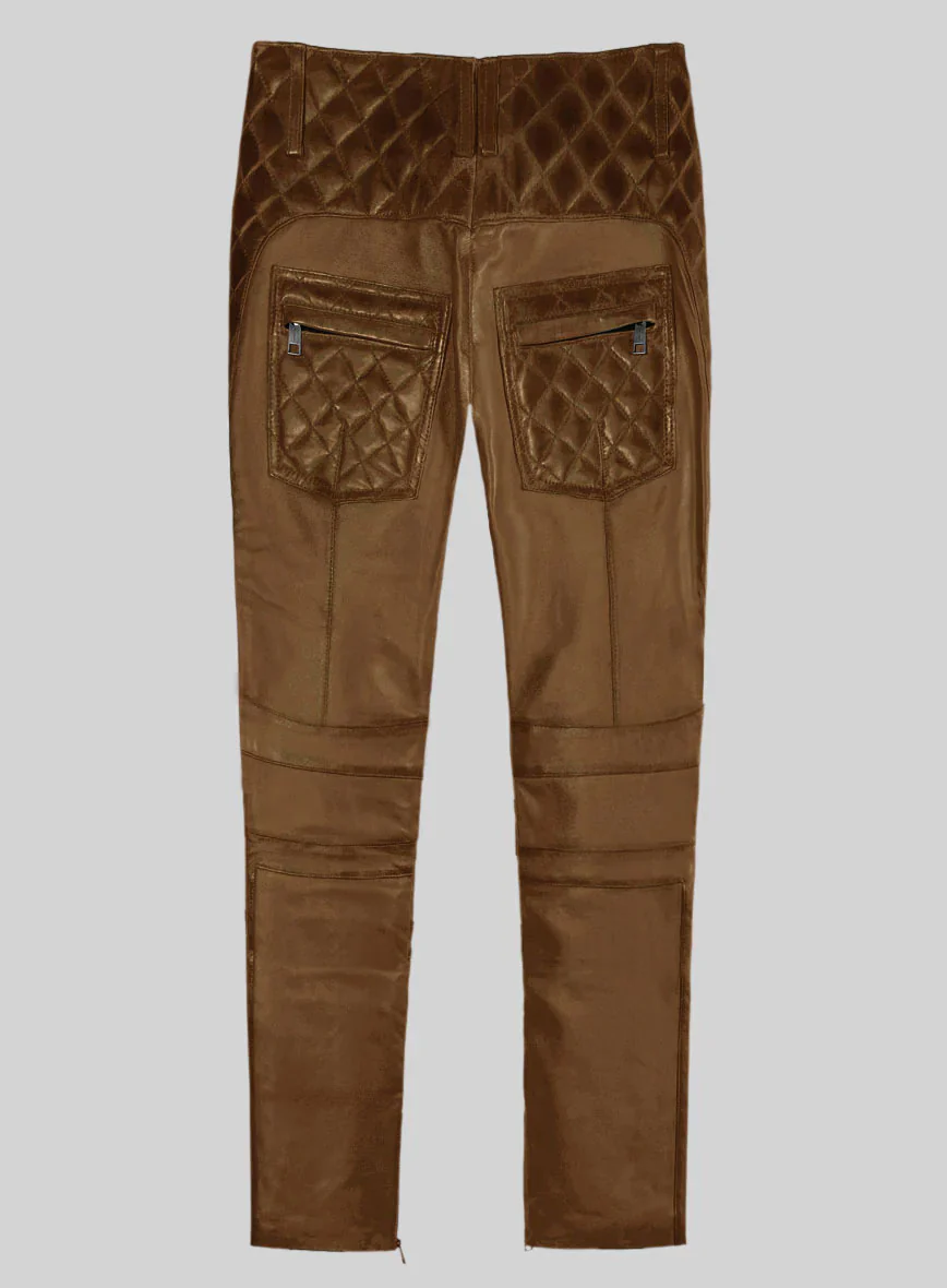 Hector Burnt Tan Leather Pants - Image 6