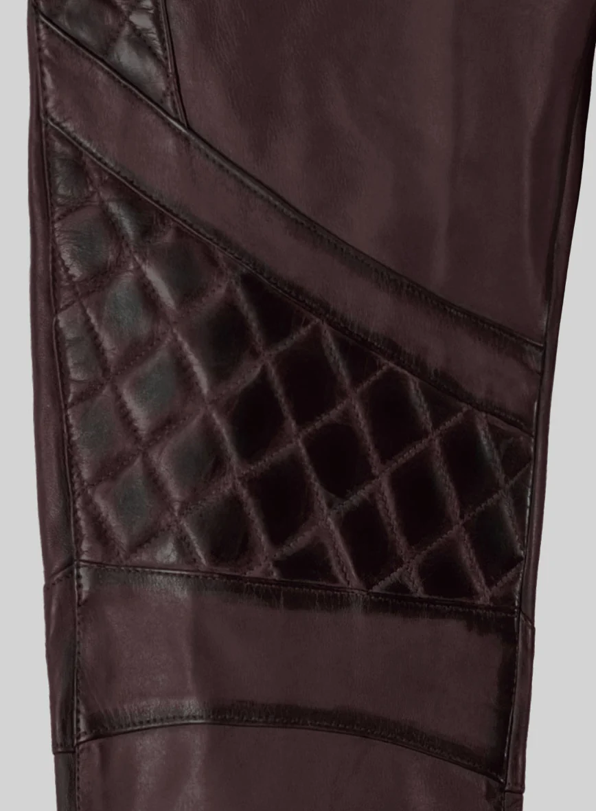 Hector Burnt Wine Leather Pants - Image 5