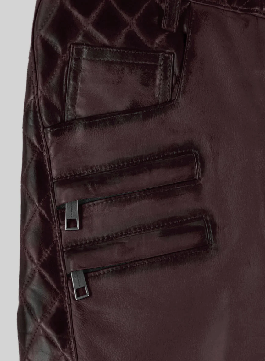 Hector Burnt Wine Leather Pants - Image 6