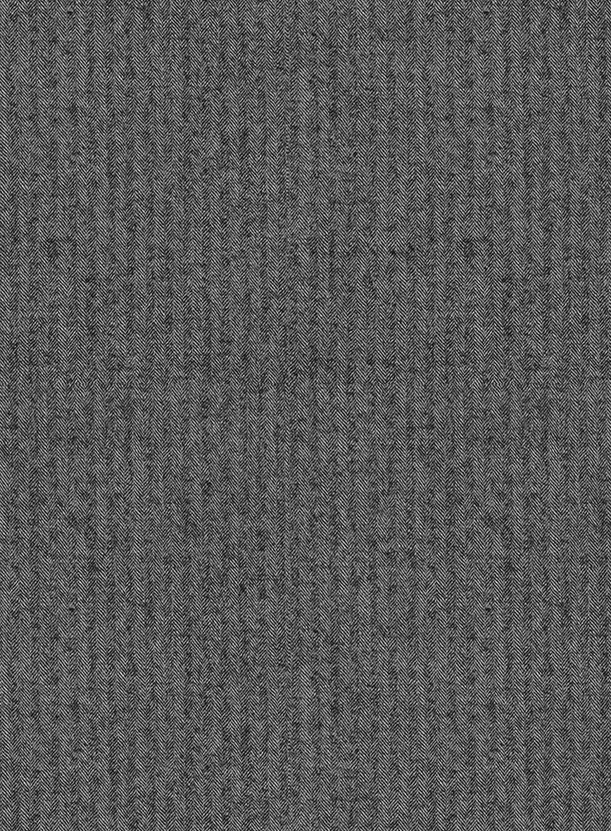 Herringbone Gray Flannel Wool Pants - Image 3