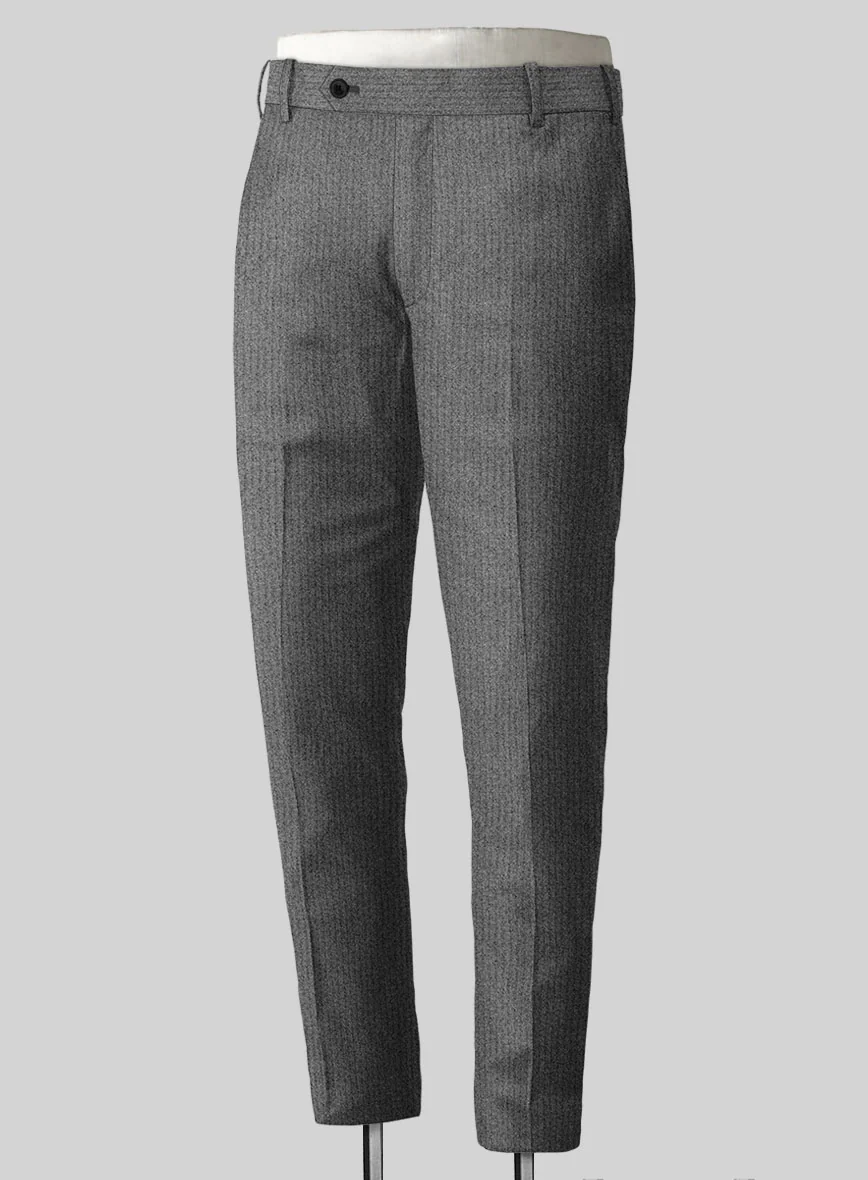Herringbone Gray Flannel Wool Suit - Image 4