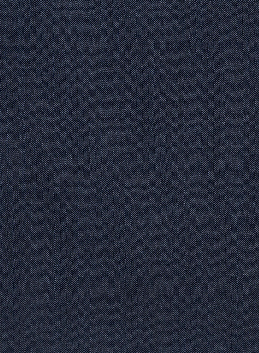 Herringbone Wool Royal Blue Pants - Image 3