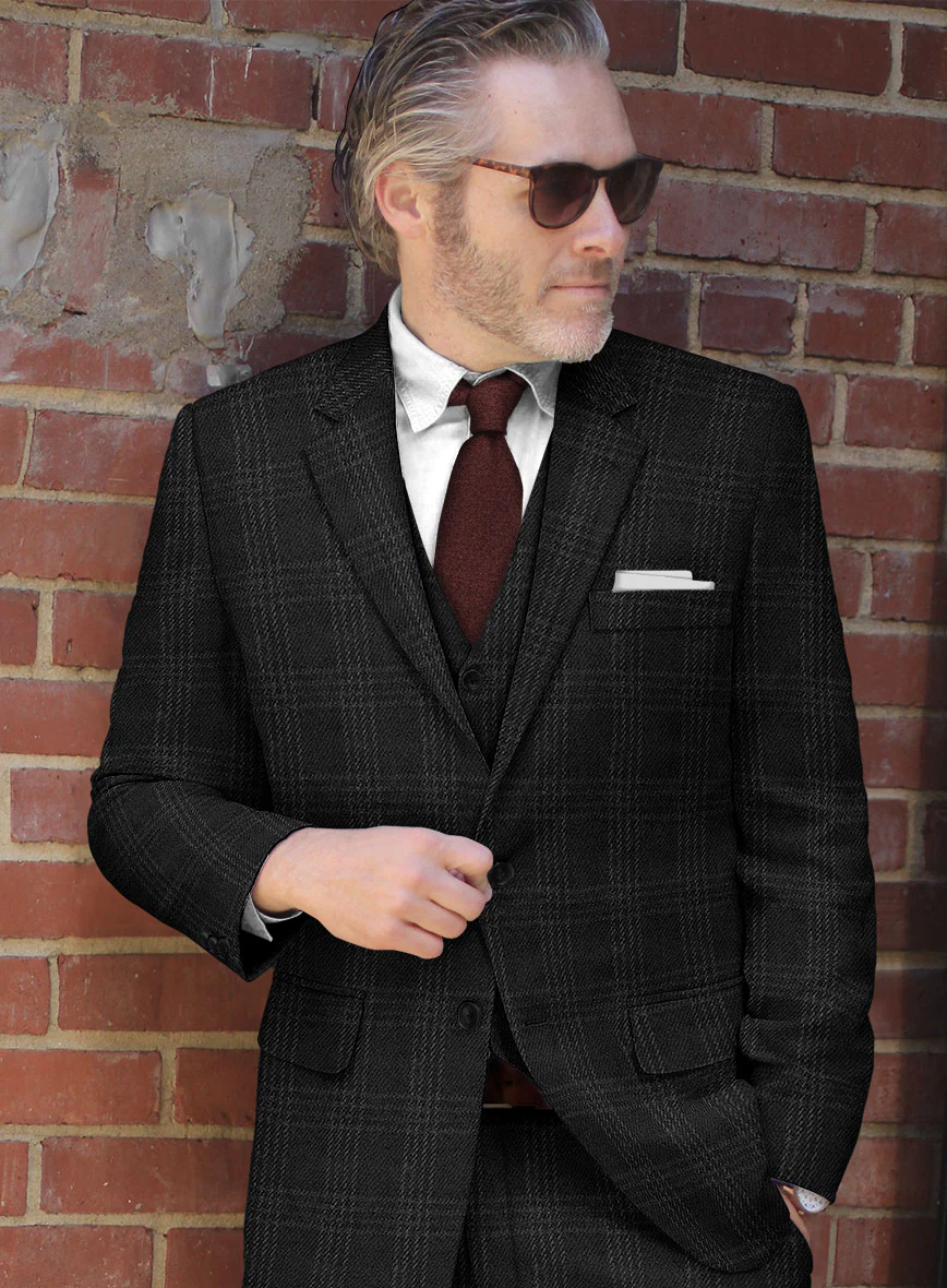 Highlander Black Tartan Tweed Jacket - Image 2