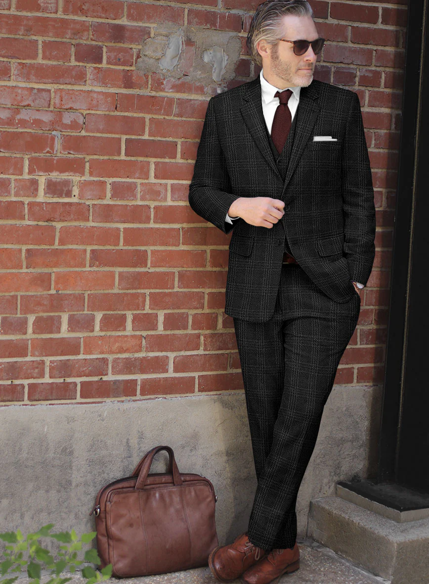 Highlander Black Tartan Tweed Suit - Image 2