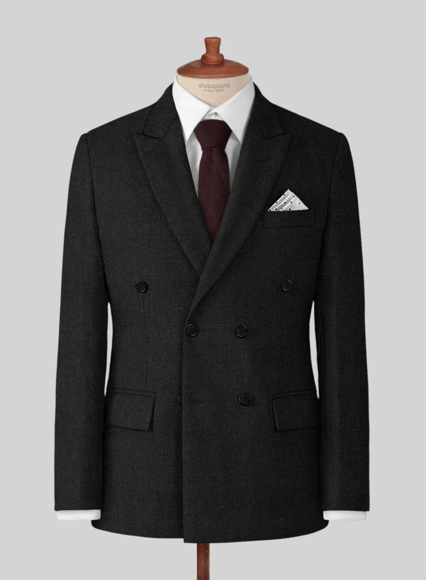 Highlander Black Tweed Double Breasted Suit - Image 2