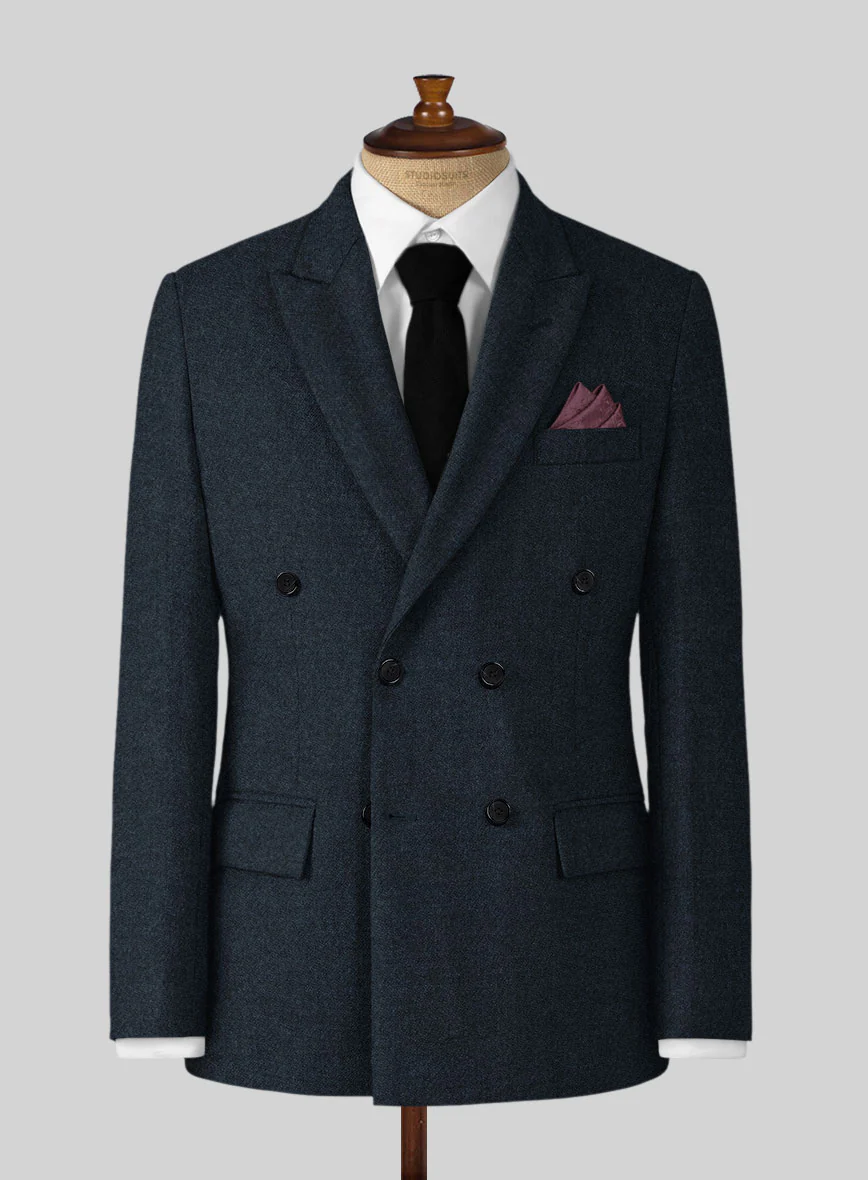 Highlander Blue Tweed Double Breasted Suit - Image 2