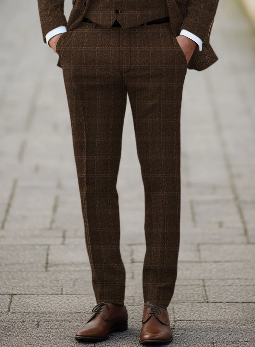 Highlander Brown Windowpane Tweed Pants - Image 2