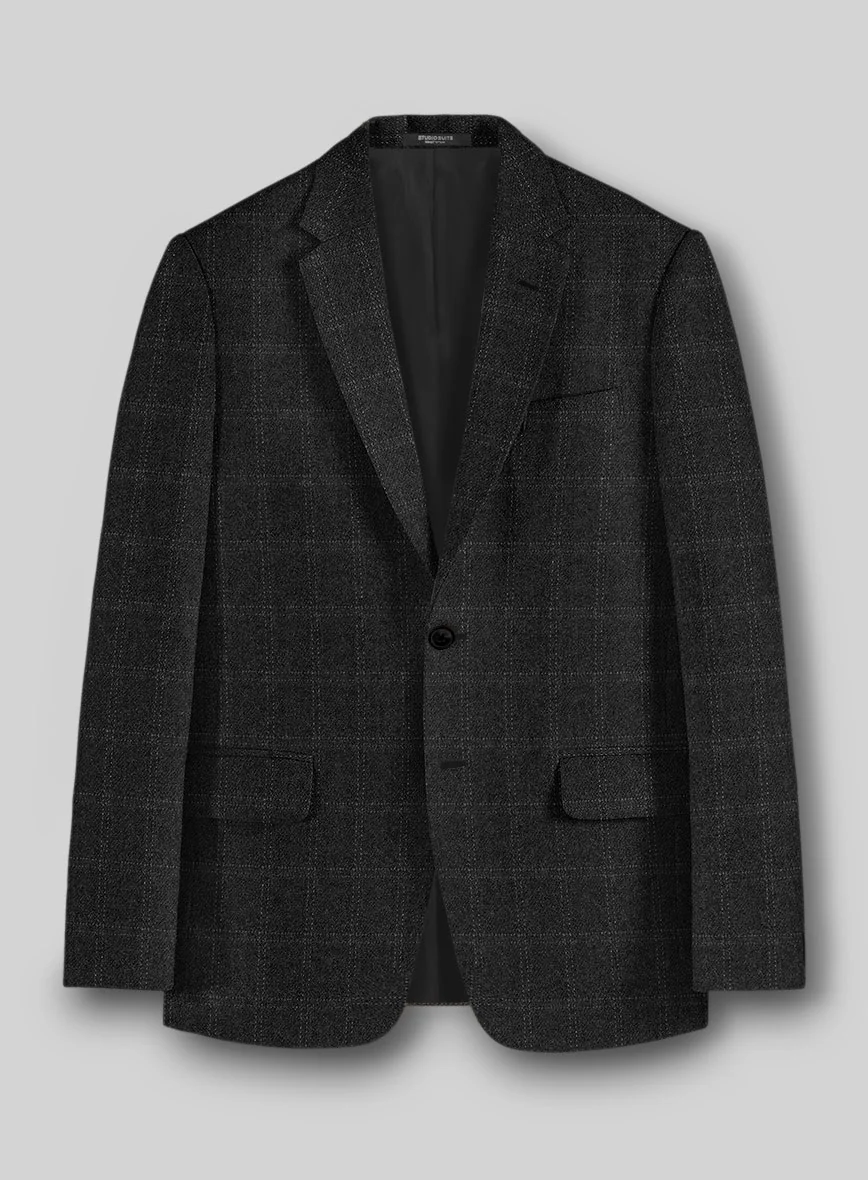 Highlander Charcoal Windowpane Tweed Suit - Image 4