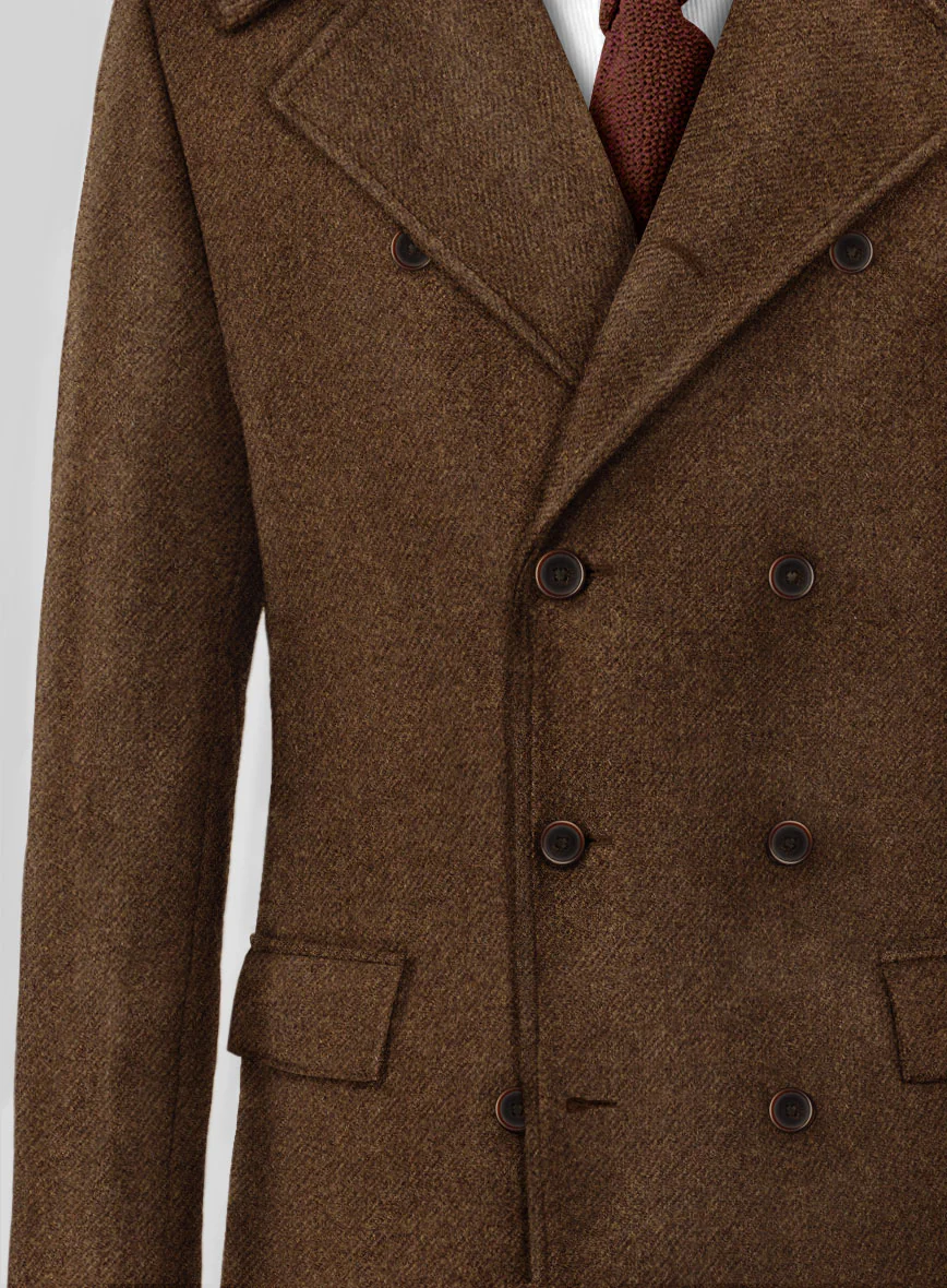 Highlander Coca Brown Tweed GQ Overcoat - Image 2