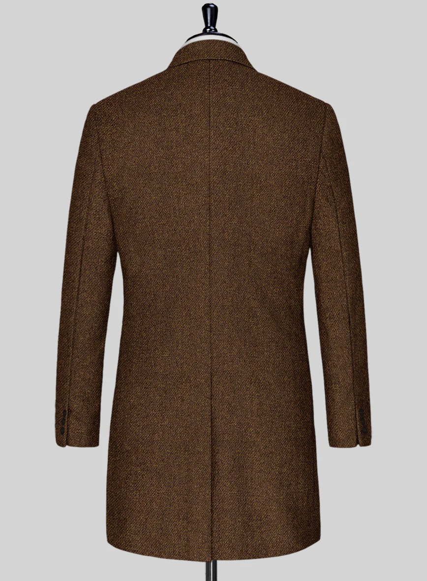 Highlander Coca Brown Tweed Overcoat - Image 3