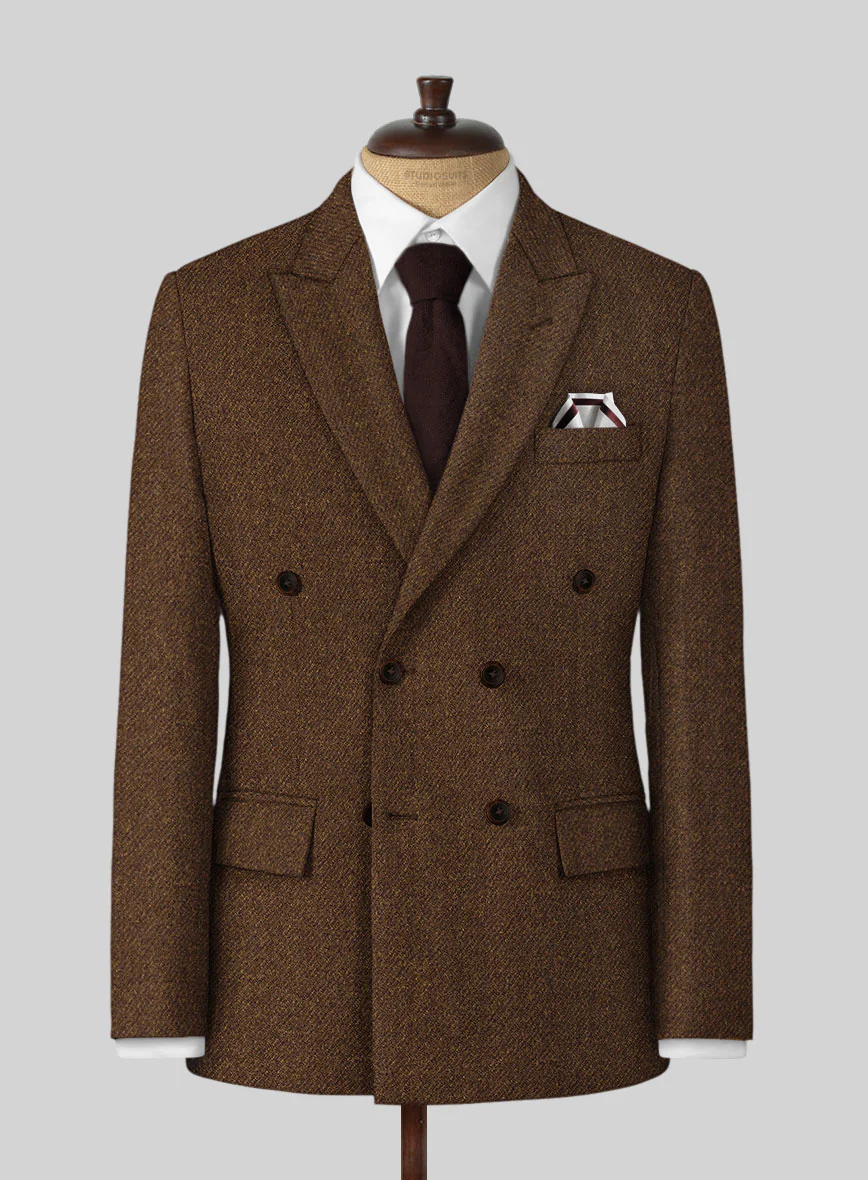 Highlander Coca Brown Tweed Double Breasted Suit - Image 2