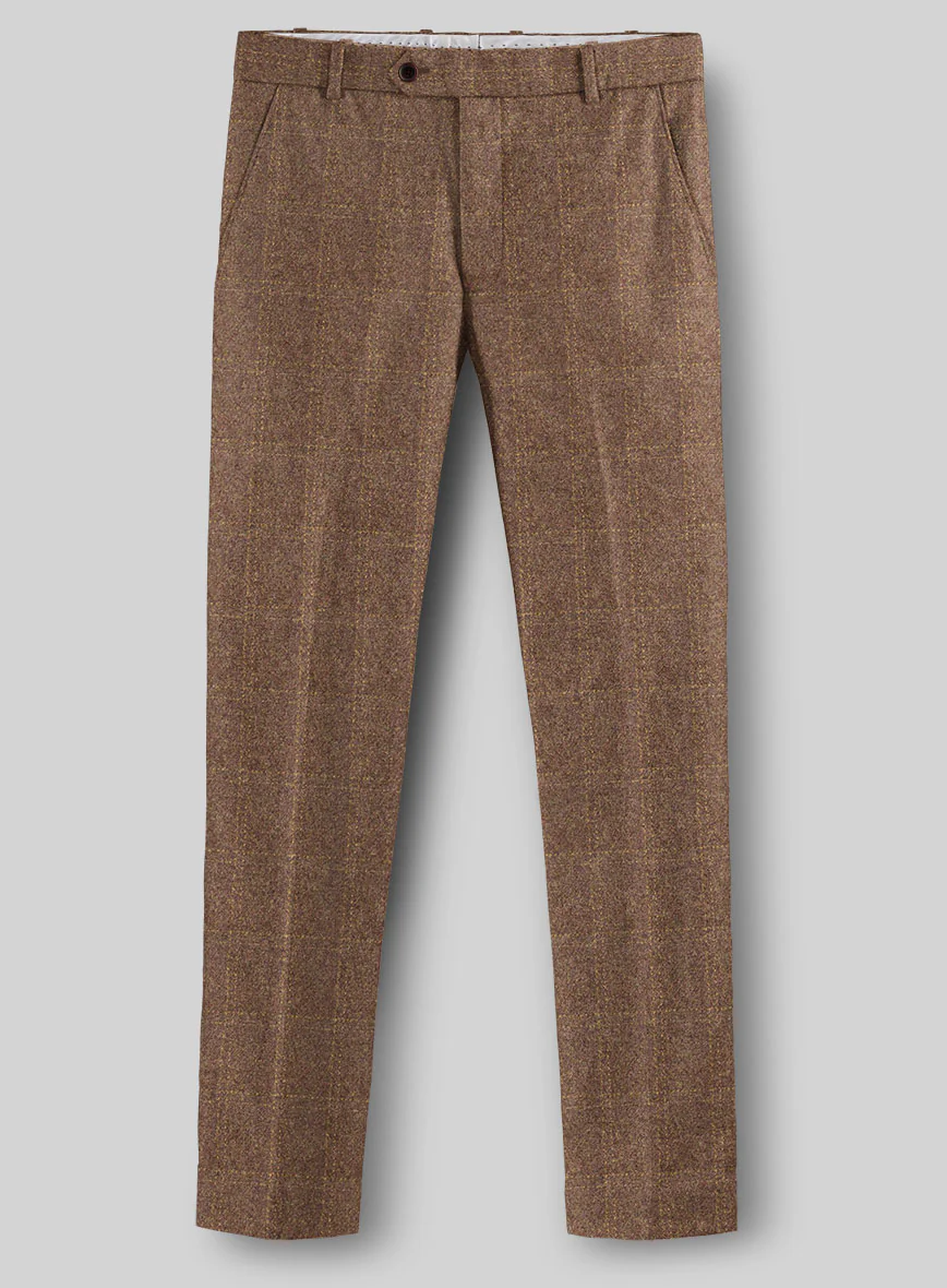 Highlander Dark Beige Windowpane Tweed Suit - Image 6