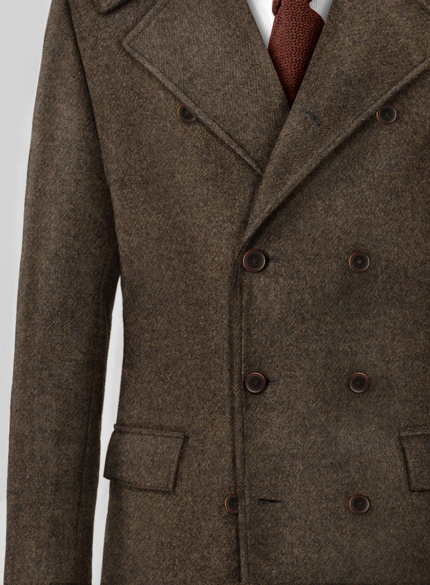 Highlander Dark Brown Tweed GQ Overcoat - Image 2