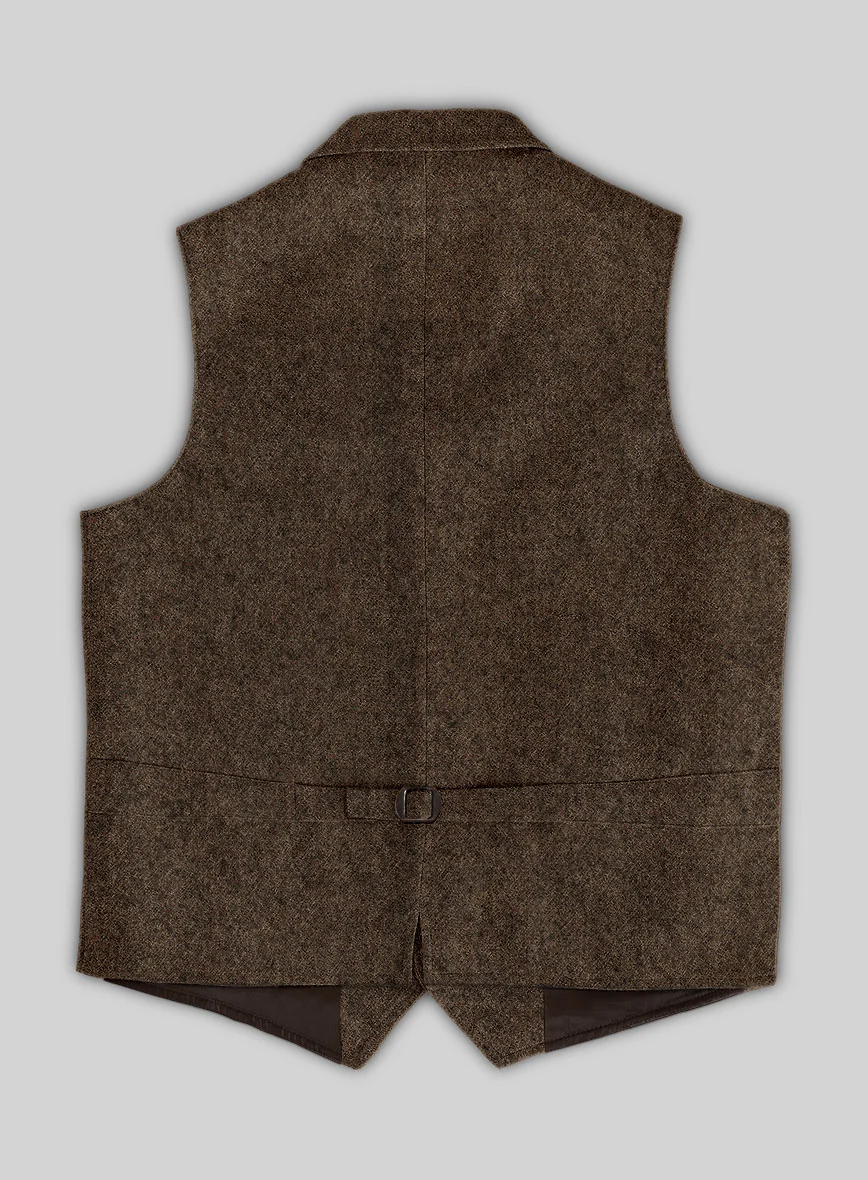 Highlander Dark Brown Tweed Hunting Vest - Image 3