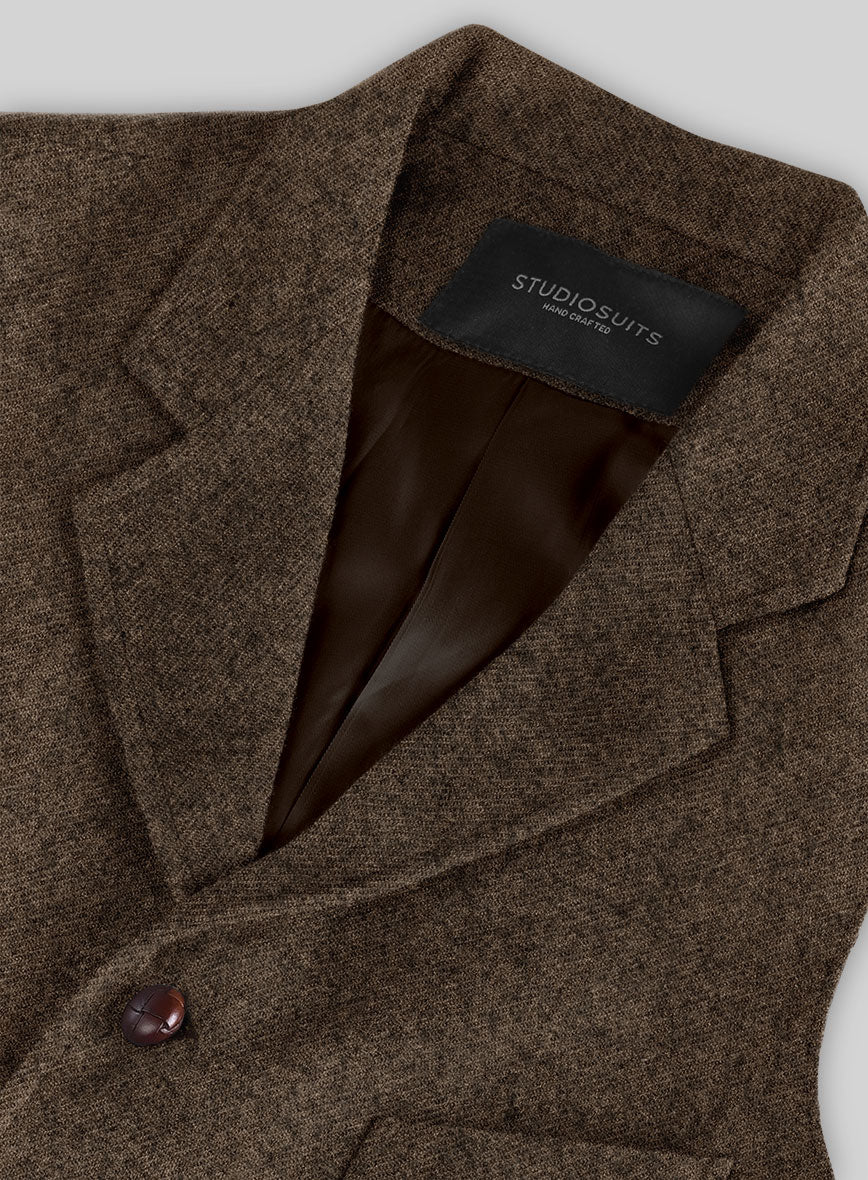 Highlander Dark Brown Tweed Hunting Vest - Image 4