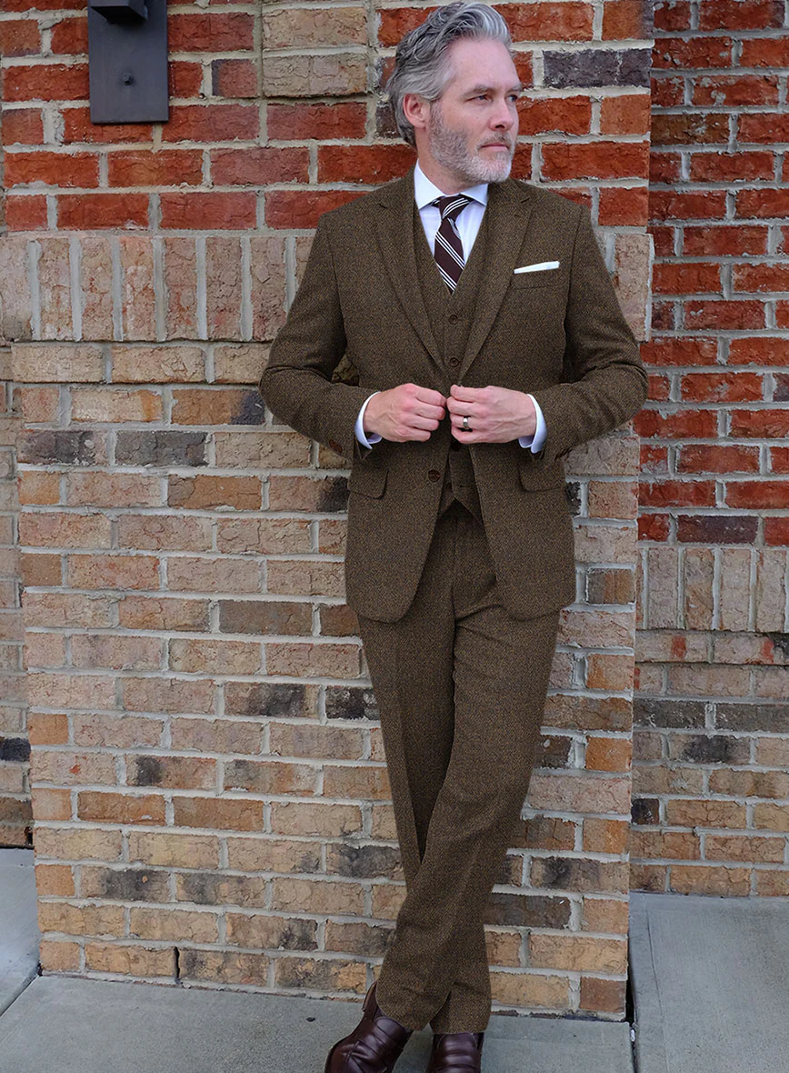 Highlander Dark Brown Tweed Suit - Image 2
