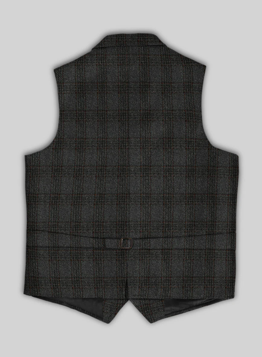 Highlander Gray Classic Check Tweed Hunting Vest - Image 2
