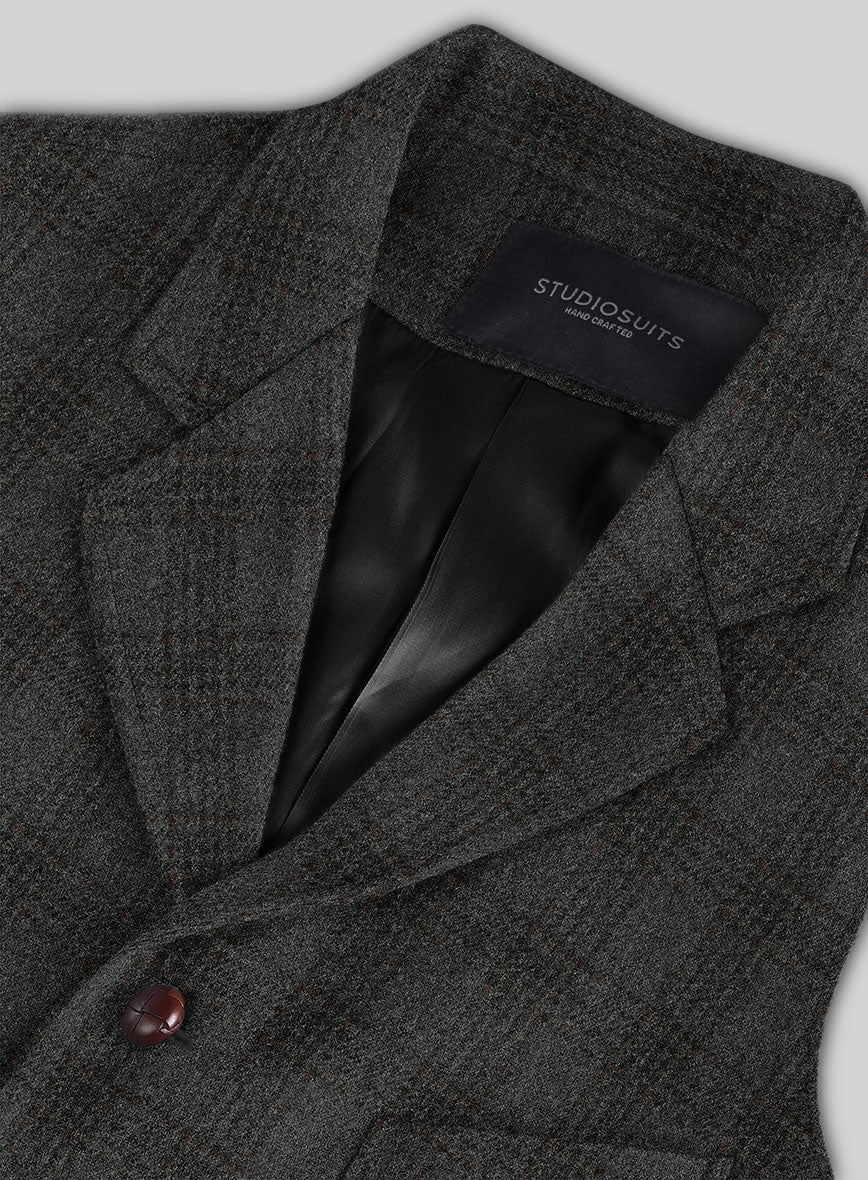 Highlander Gray Classic Check Tweed Hunting Vest - Image 4