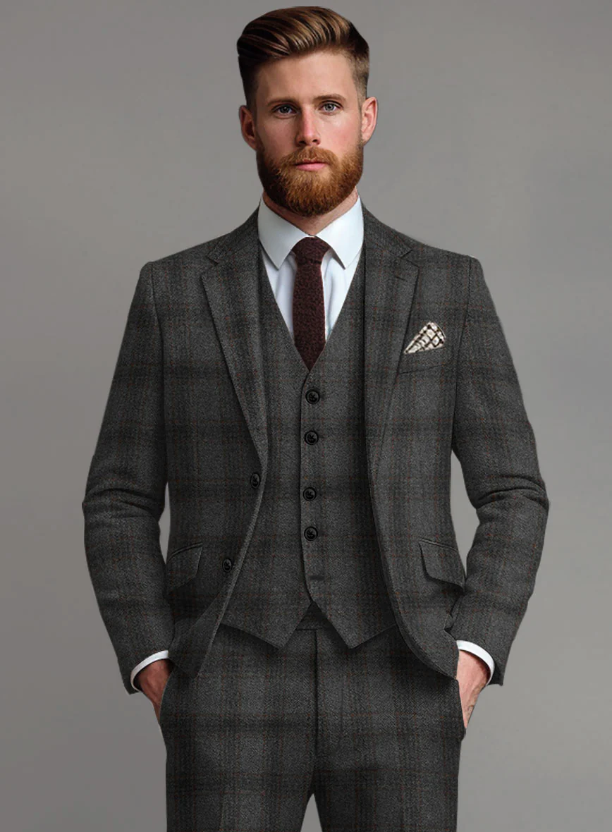 Highlander Gray Classic Check Tweed Jacket - Image 2