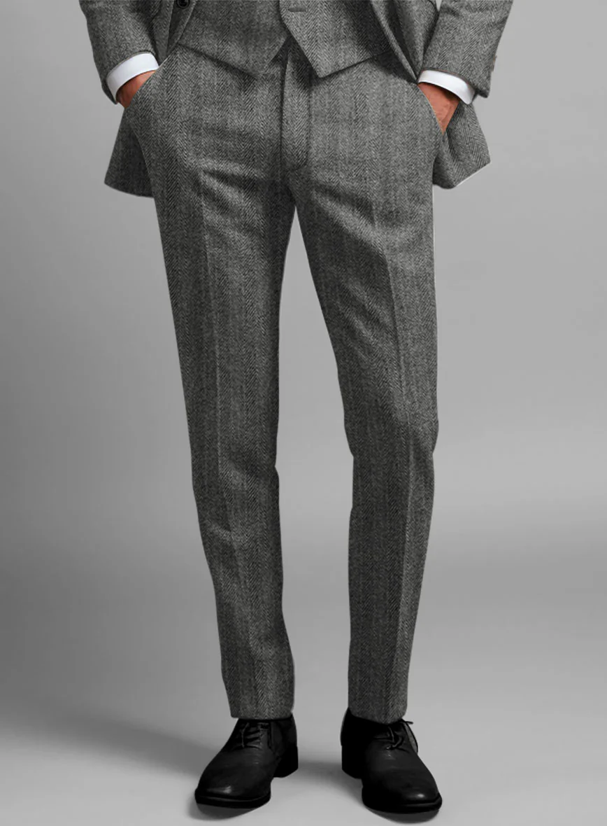 Highlander Gray Herringbone Tweed Pants - Image 2