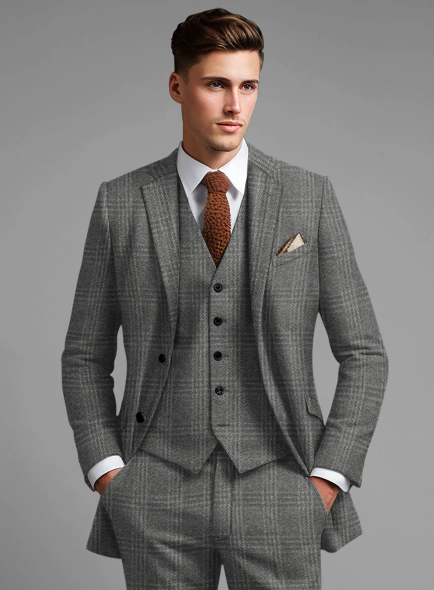 Highlander Gray Tartan Tweed Jacket - Image 2