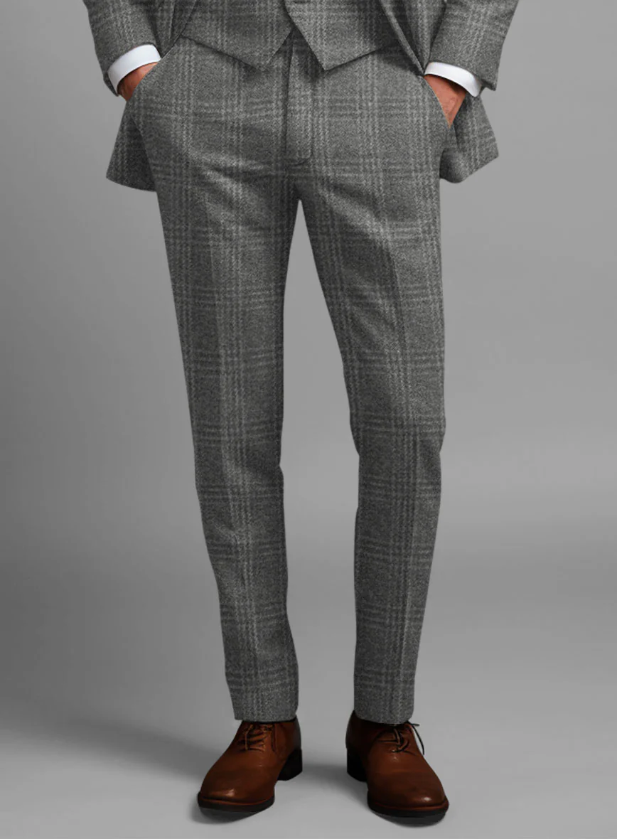 Highlander Gray Tartan Tweed Pants - Image 2