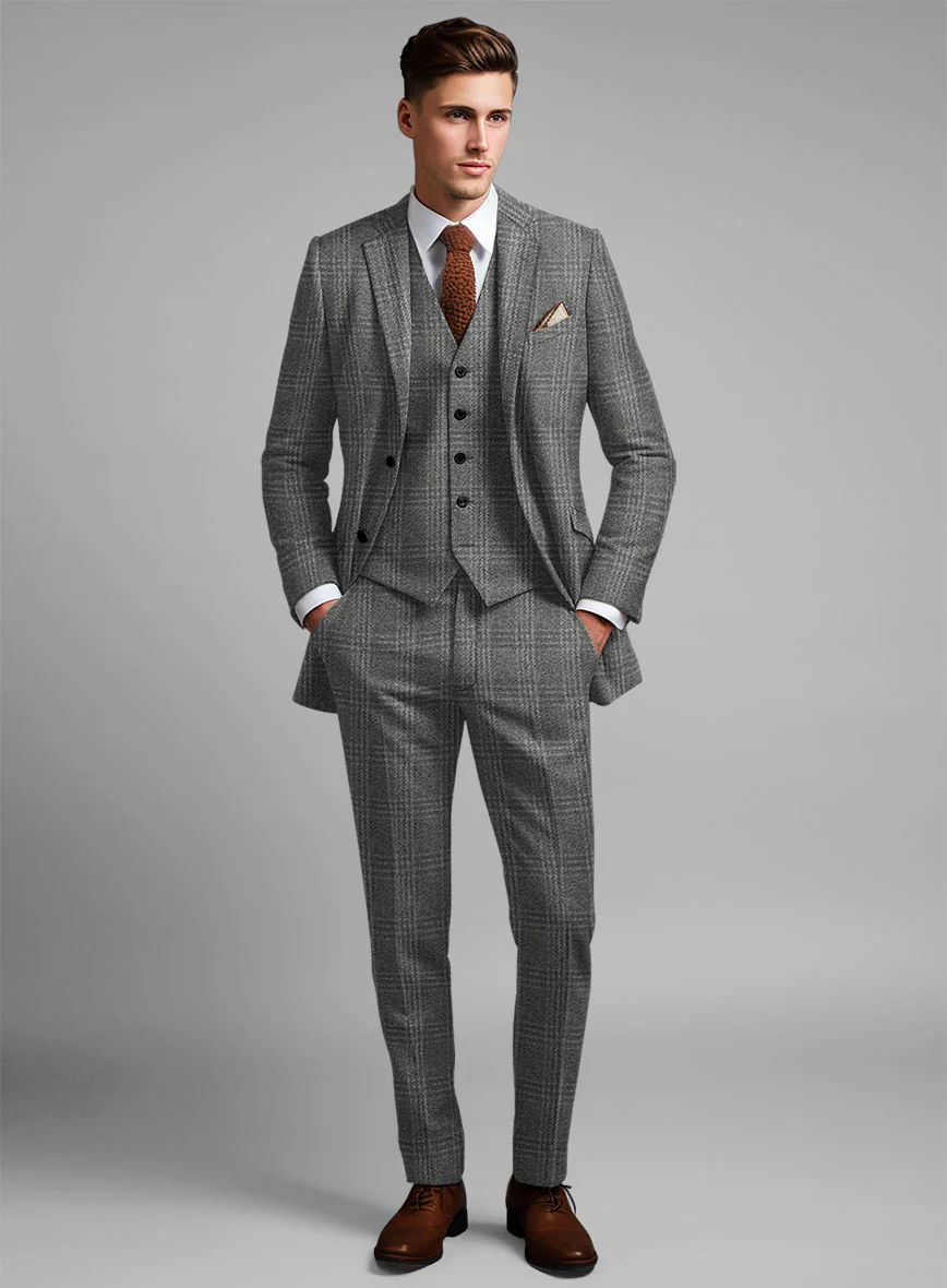 Highlander Gray Tartan Tweed Suit - Image 2