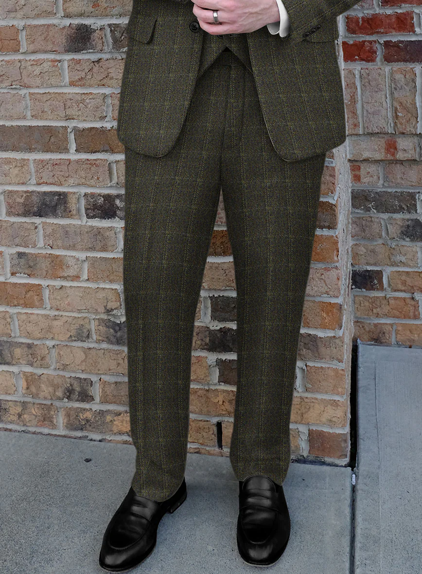Highlander Green Windowpane Tweed Pants - Image 2