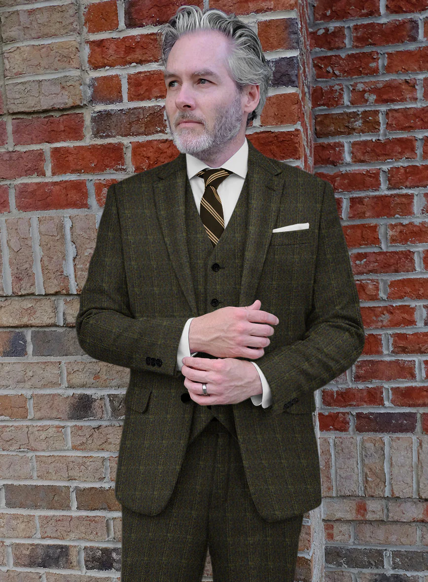 Highlander Green Windowpane Tweed Suit - Image 4