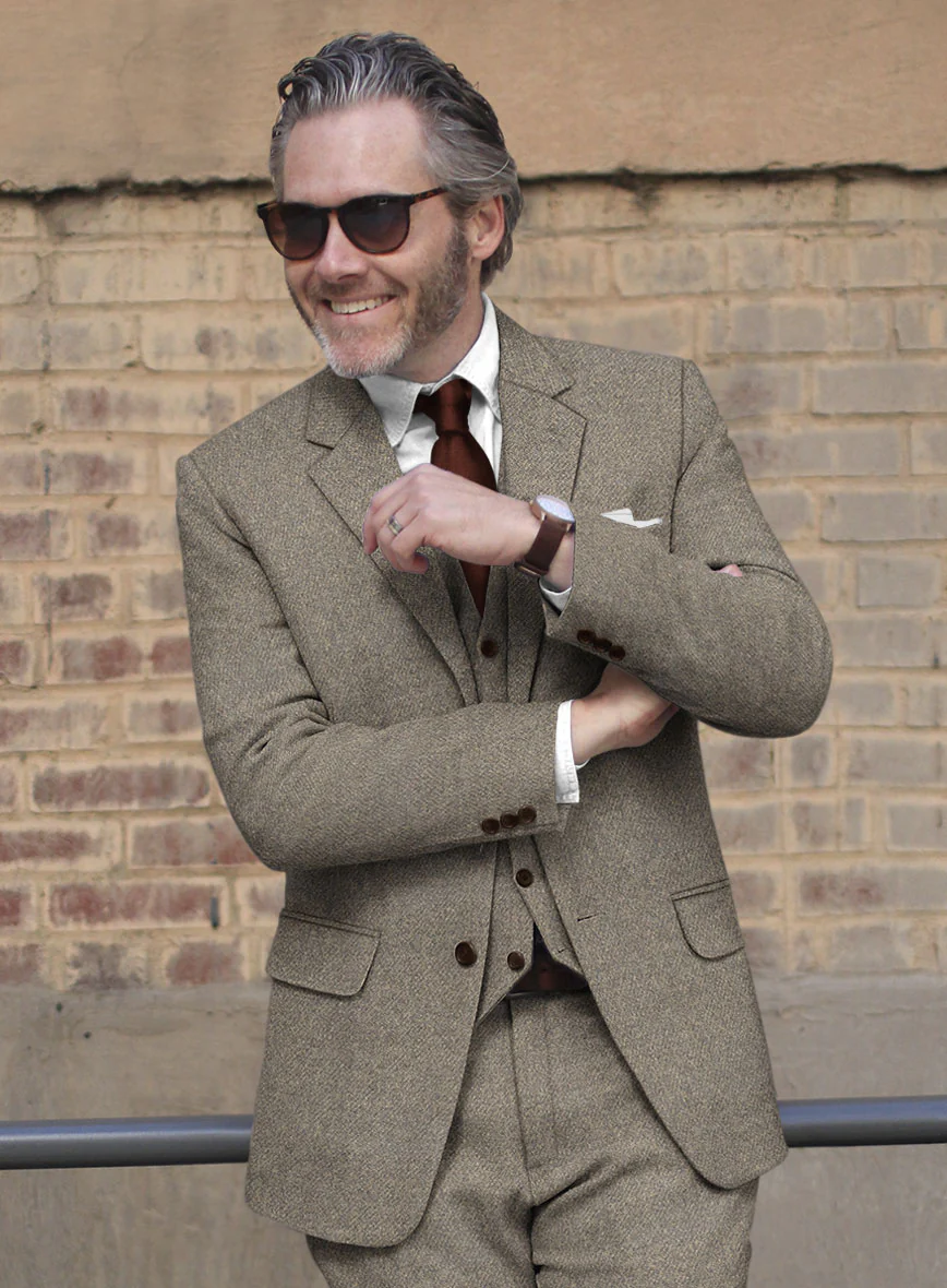 Highlander Greige Tweed Suit - Image 4