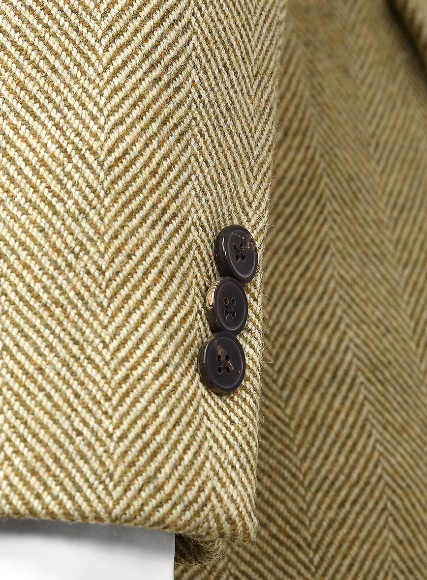 Highlander Heavy Beige Herringbone Tweed 3 Piece Suit - Image 5