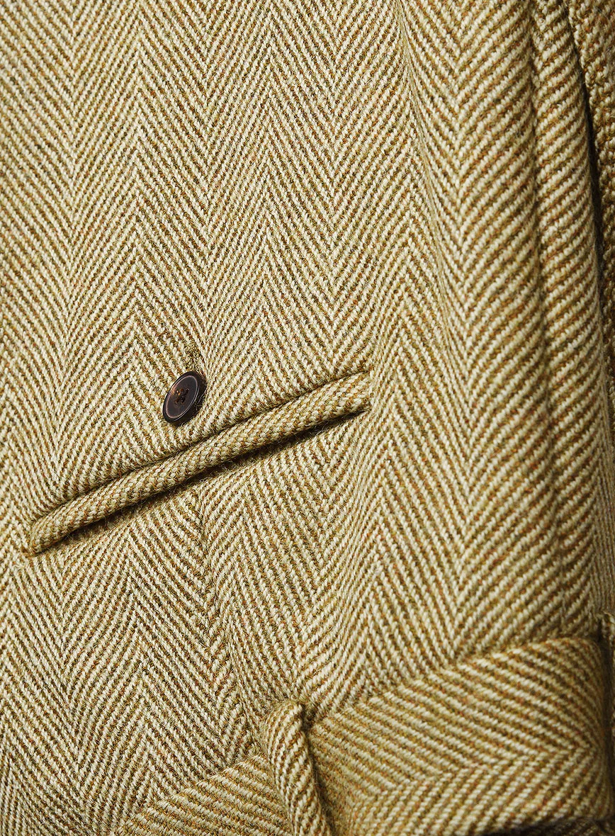Highlander Heavy Beige Herringbone Tweed 3 Piece Suit - Image 6