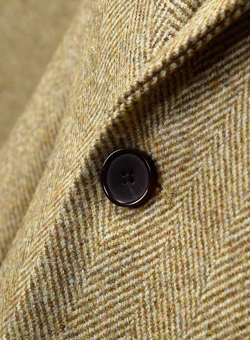 Highlander Heavy Beige Herringbone Tweed Jacket II - Image 2