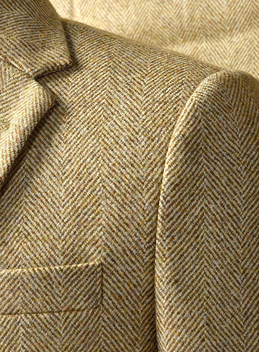 Highlander Heavy Beige Herringbone Tweed Jacket II - Image 3