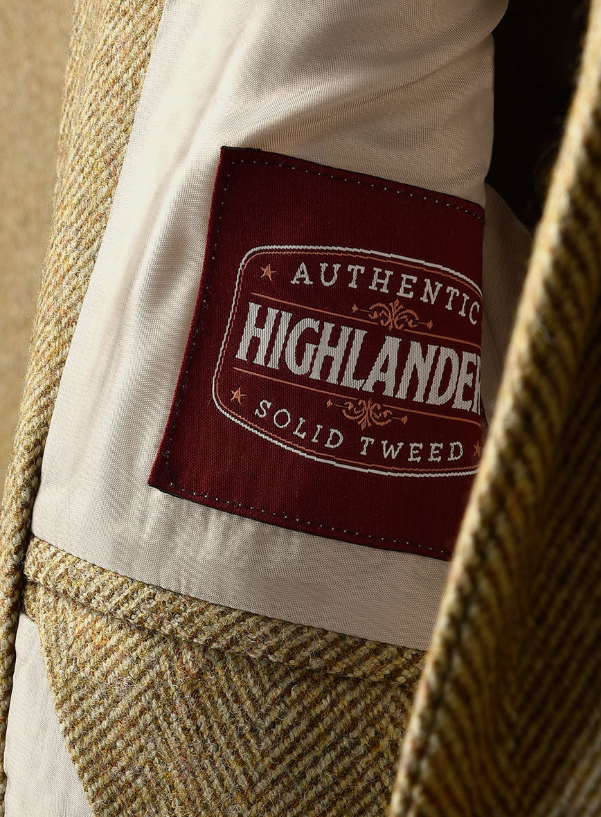 Highlander Heavy Beige Herringbone Tweed Jacket II - Image 4