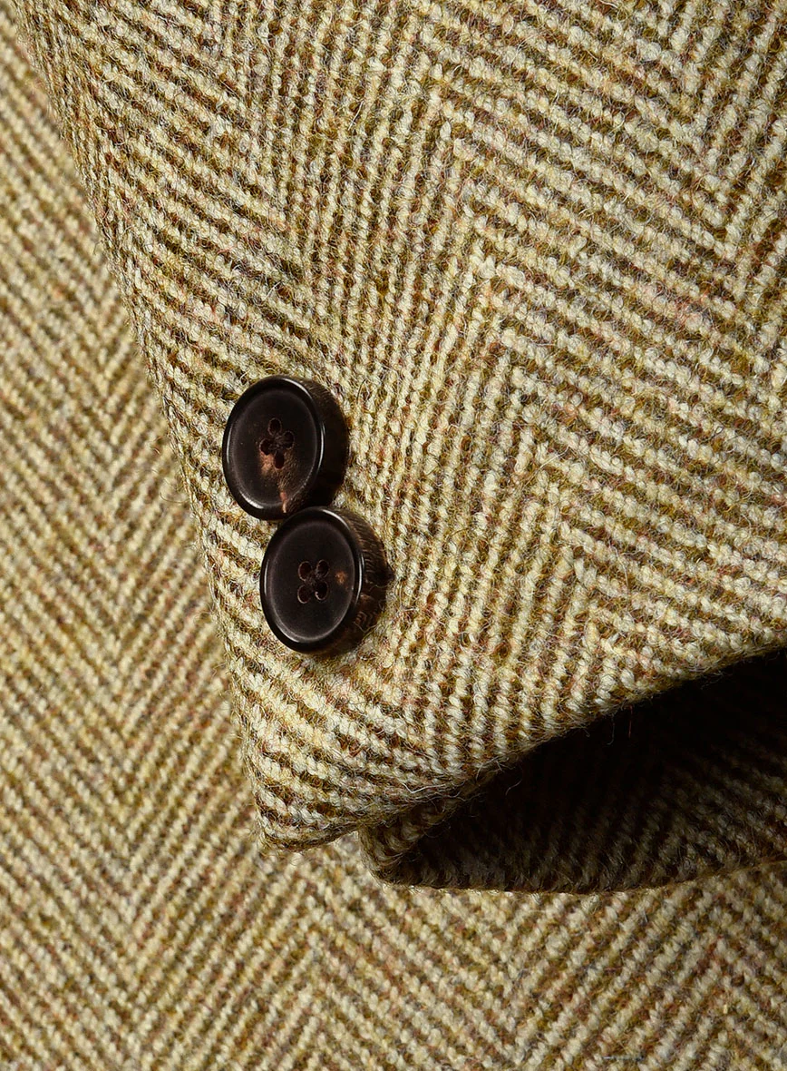 Highlander Heavy Beige Herringbone Tweed Jacket II - Image 5