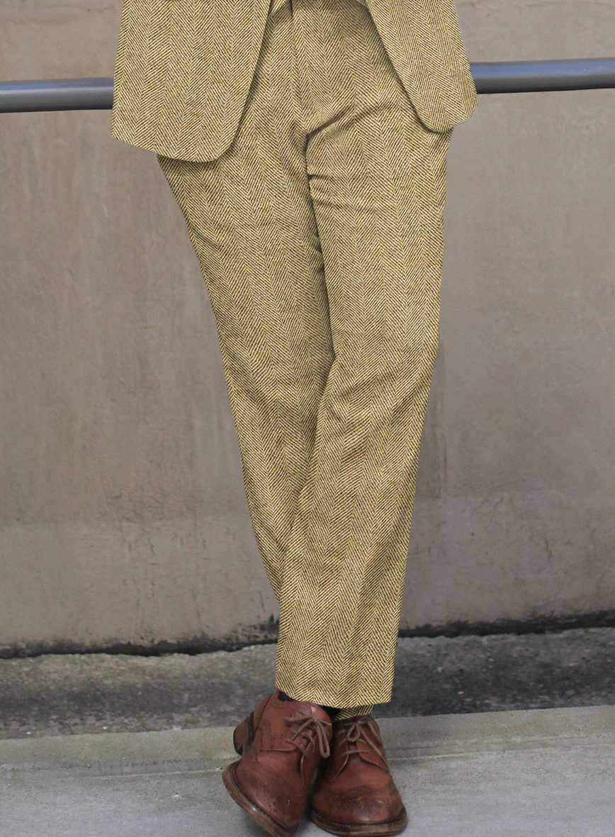Highlander Heavy Beige Herringbone Tweed Pants - Image 2