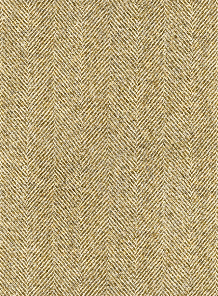 Highlander Heavy Beige Herringbone Tweed Pea Coat - Image 3