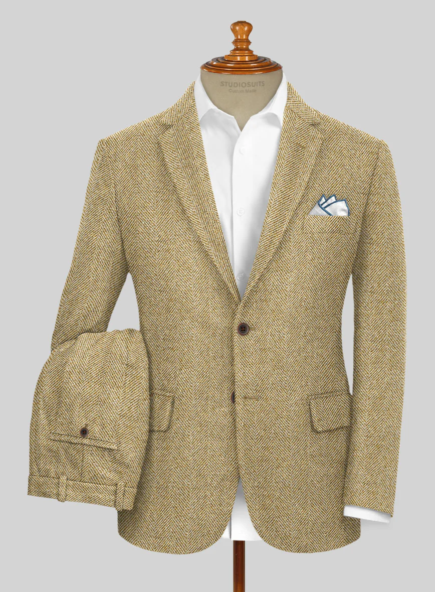 Highlander Heavy Beige Herringbone Tweed Suit - Image 2