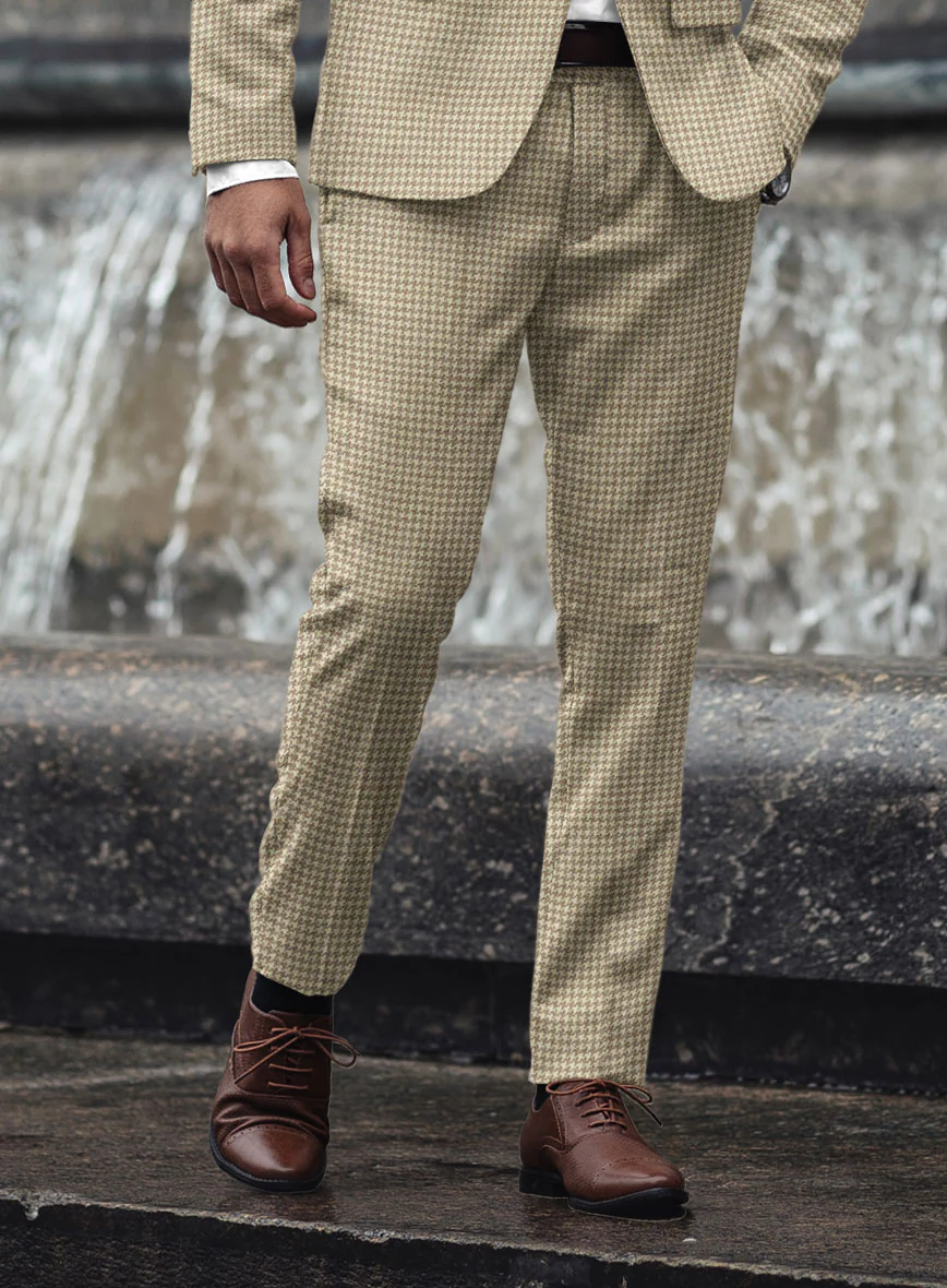 Highlander Heavy Beige Houndstooth Tweed Suit - Image 6