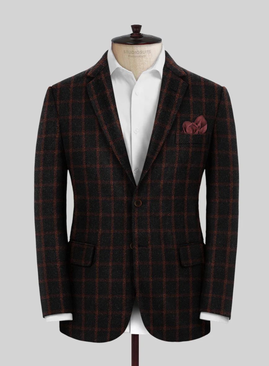 Highlander Heavy Black Check Tweed Suit - Image 3