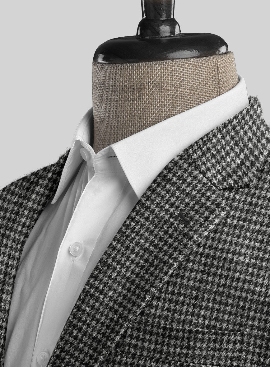 Highlander Heavy Black Houndstooth Tweed Jacket - Image 3