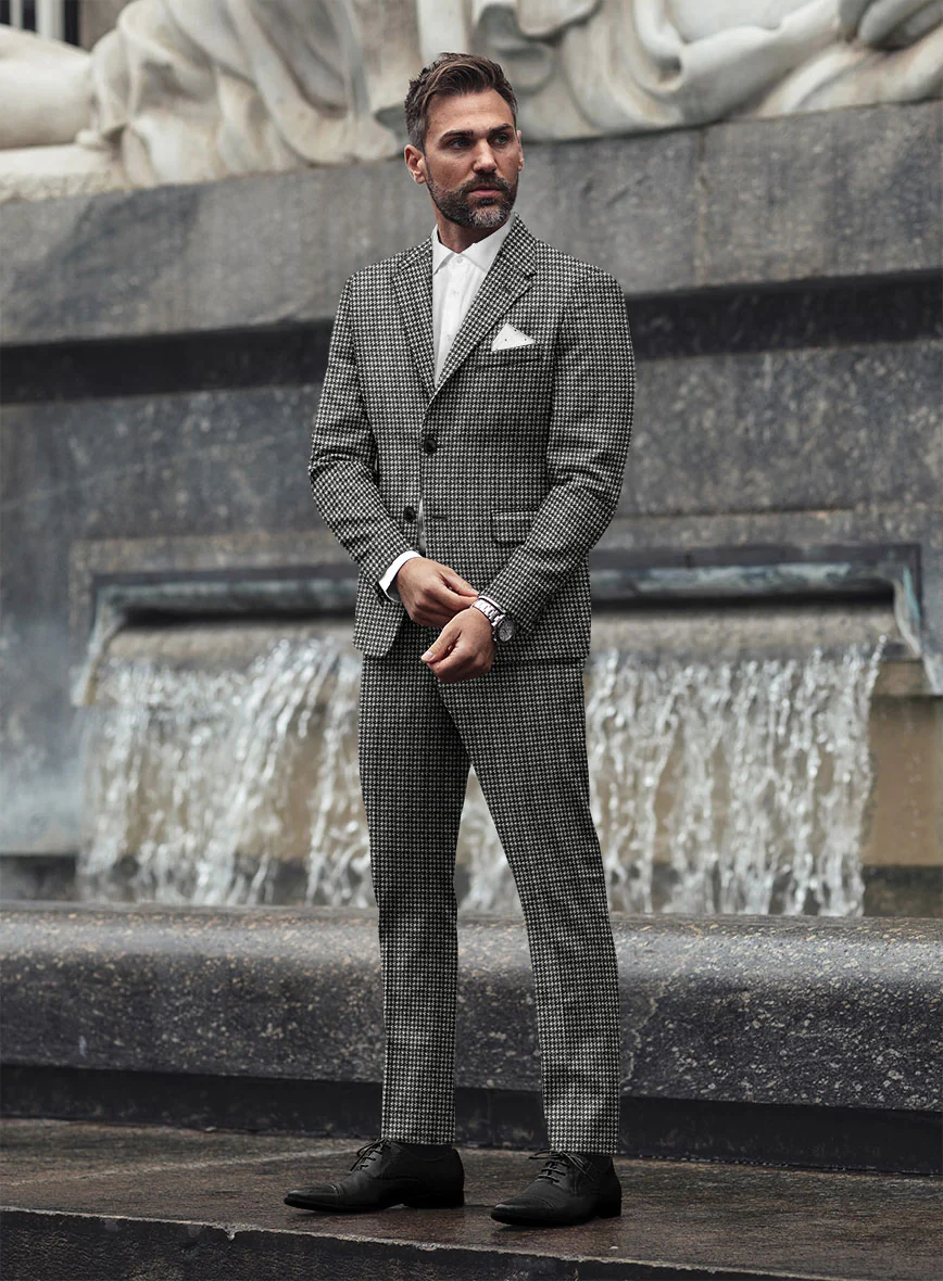 Highlander Heavy Black Houndstooth Tweed Suit - Image 2